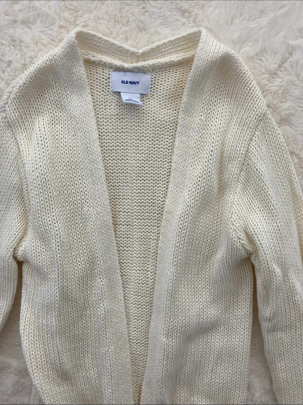SALE! 50% Off Kids Old Navy Cream Open-Front Knit Cardigan with Pockets Size 5T